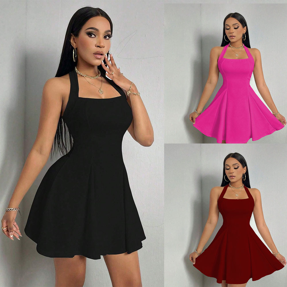 Y2K Backless Halter Mini Dress - Y2K Nowa Seksowna Sukienka Mini Damska