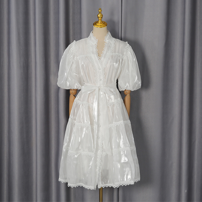 French Vintage Floral Midi Dress - ZAMOR Francuska Sukienka w Stylu Vintage