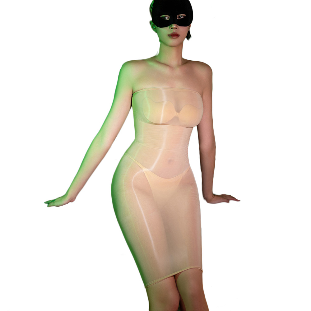 Sexy Mesh Sheer Bodycon Dress - Gładka bezszwowa sukienka seksowna damska obcisła