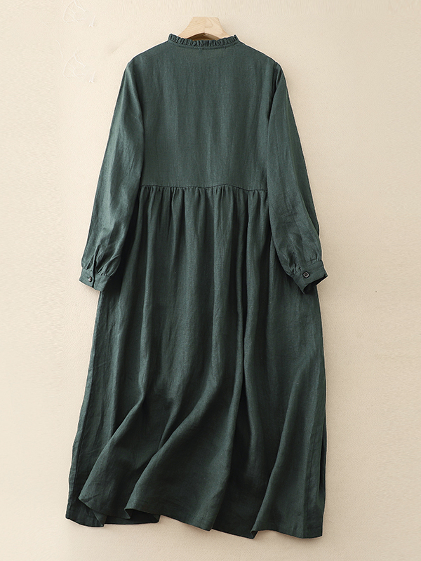 Luźna, bawełniana, lniana suki – Casual Loose Linen Shirt Dress recenzja i cena