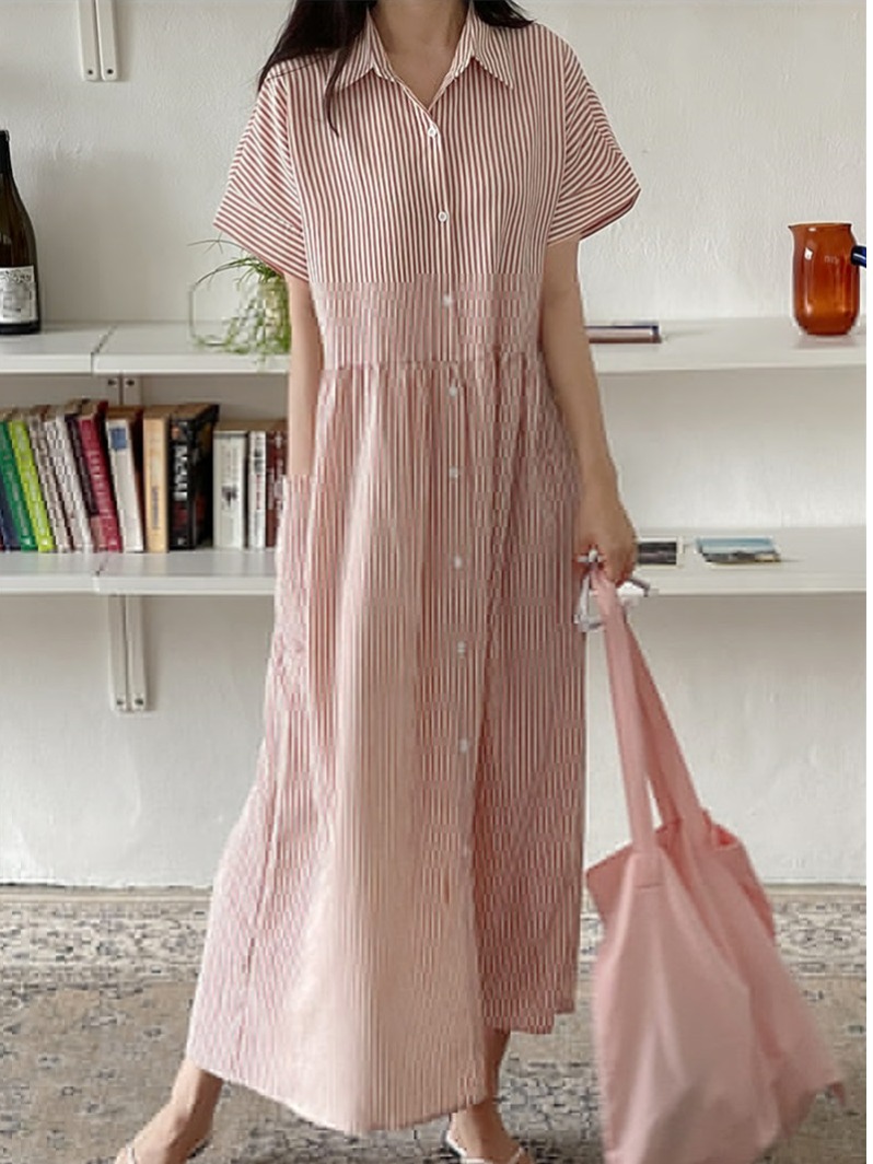 Sukienka w stylu retro, inspir – Korean Style A Line Shirt Dress recenzja i cena