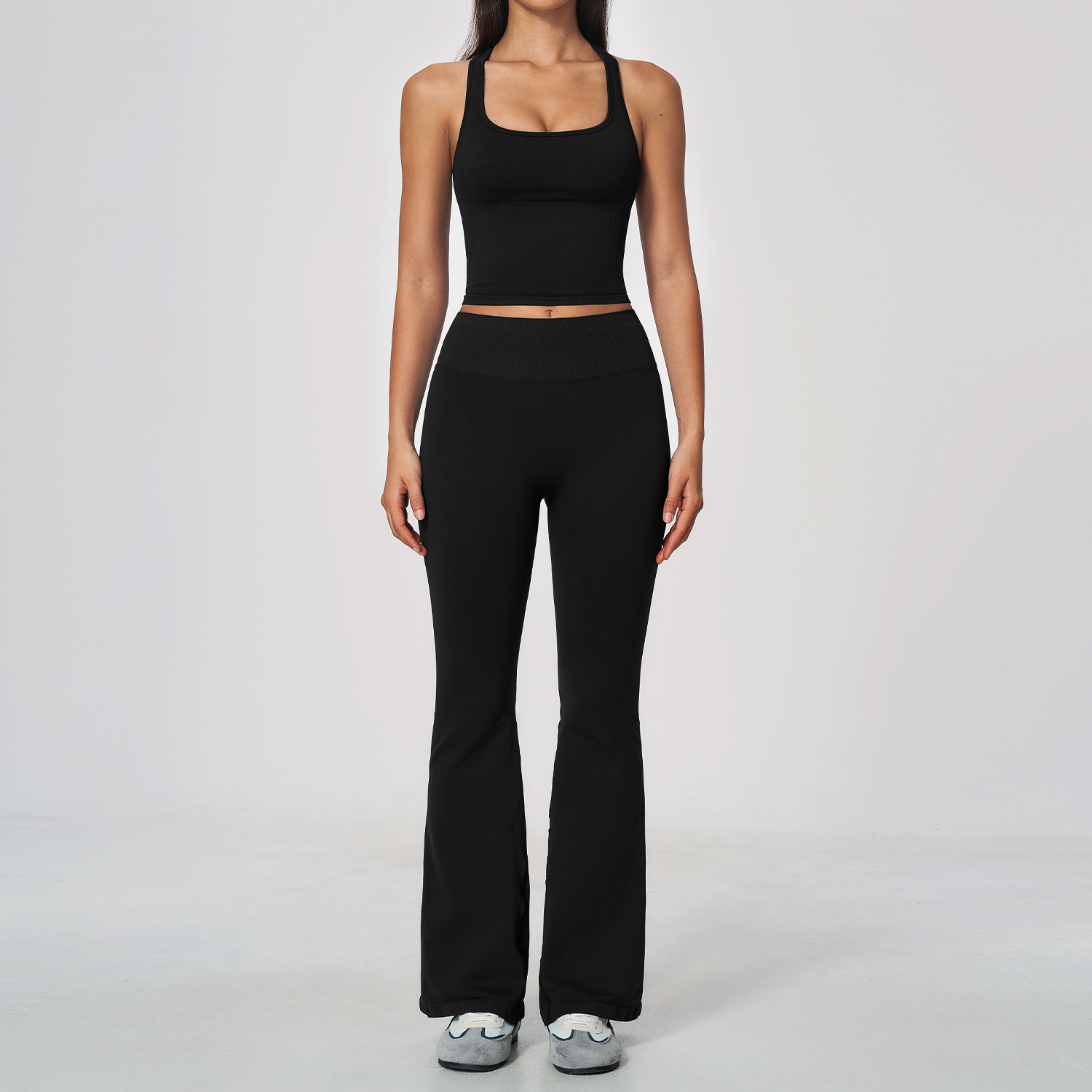 Damski dwuczęściowy zestaw do  – Seamless Ribbed Workout Tank Top recenzja i cena