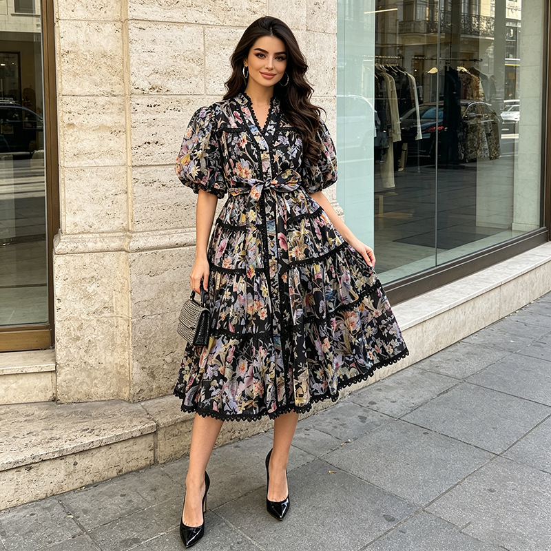 ZAMOR Francuska Sukienka w Sty – French Vintage Floral Midi Dress recenzja i cena
