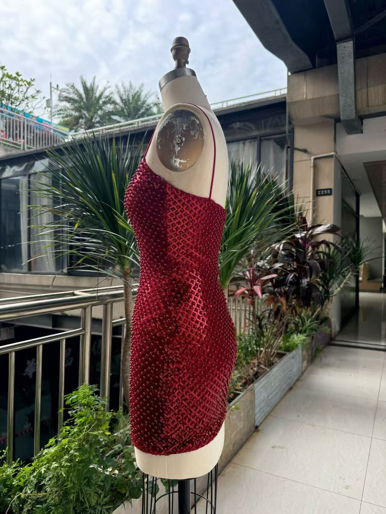 Damska, błyszcząca sukienka mi – Sparkly Rhinestone Club Party Dress recenzja i cena