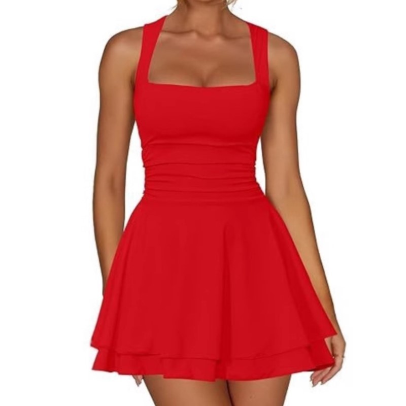 Letnie sukienki mini na studni – Y2K Backless Halter Mini Dress recenzja i cena