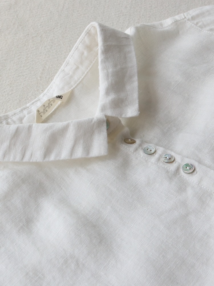 Sukienka z artystycznego lnian – Casual Loose Linen Shirt Dress recenzja i cena