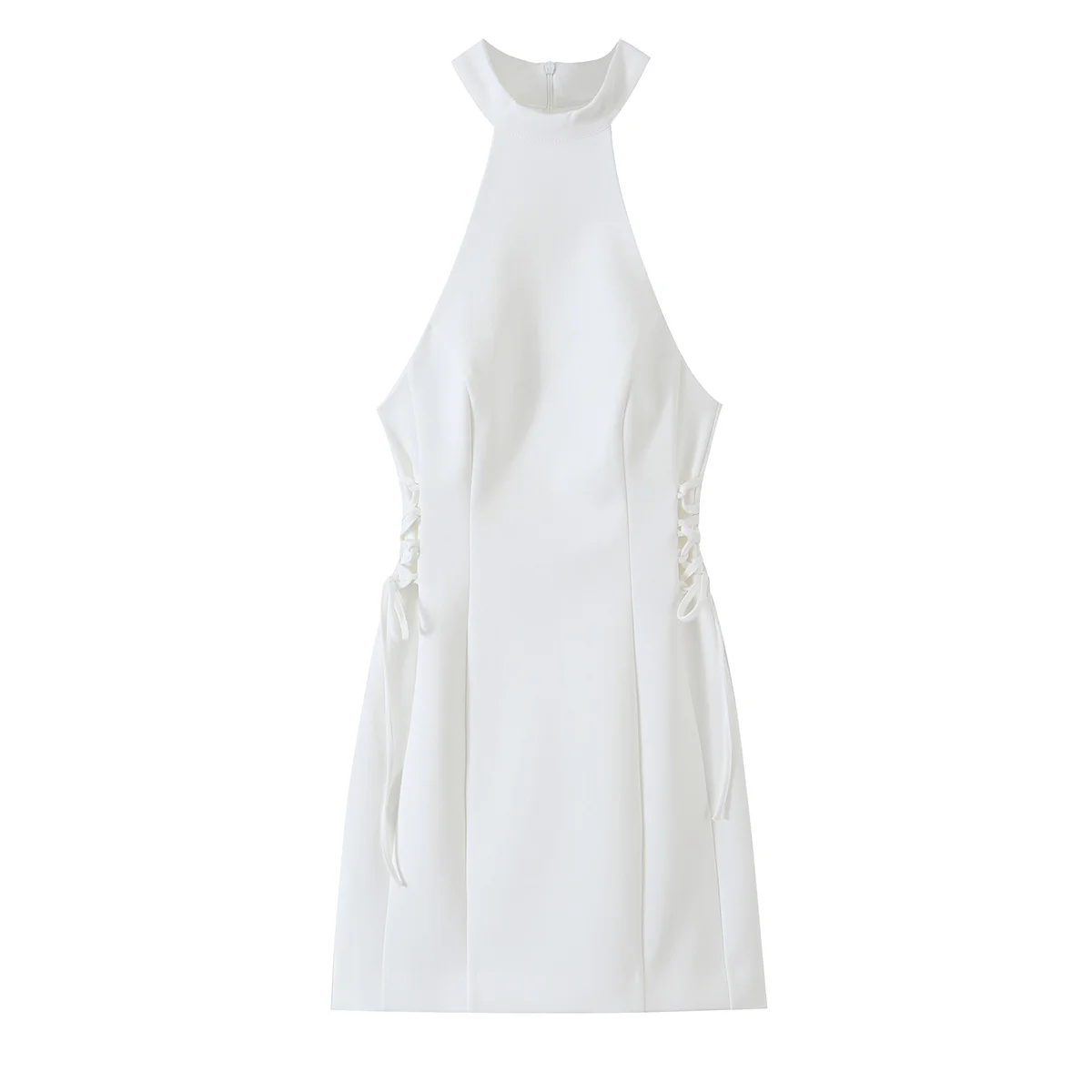 Damska biała mini sukienka z w – Y2K Backless Halter Mini Dress recenzja i cena