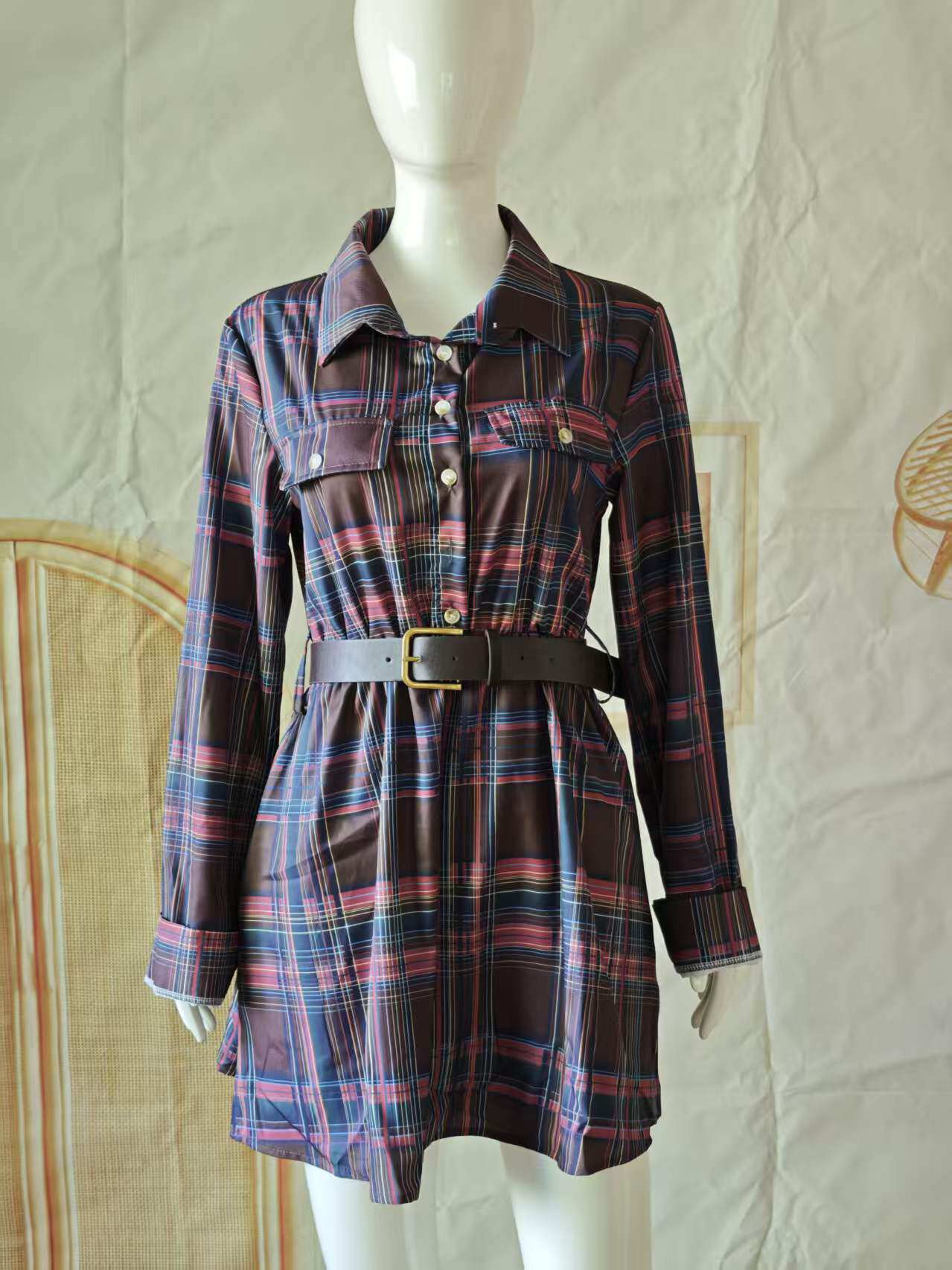 Damska koszula z kieszeniami,  – Casual Loose Linen Shirt Dress recenzja i cena