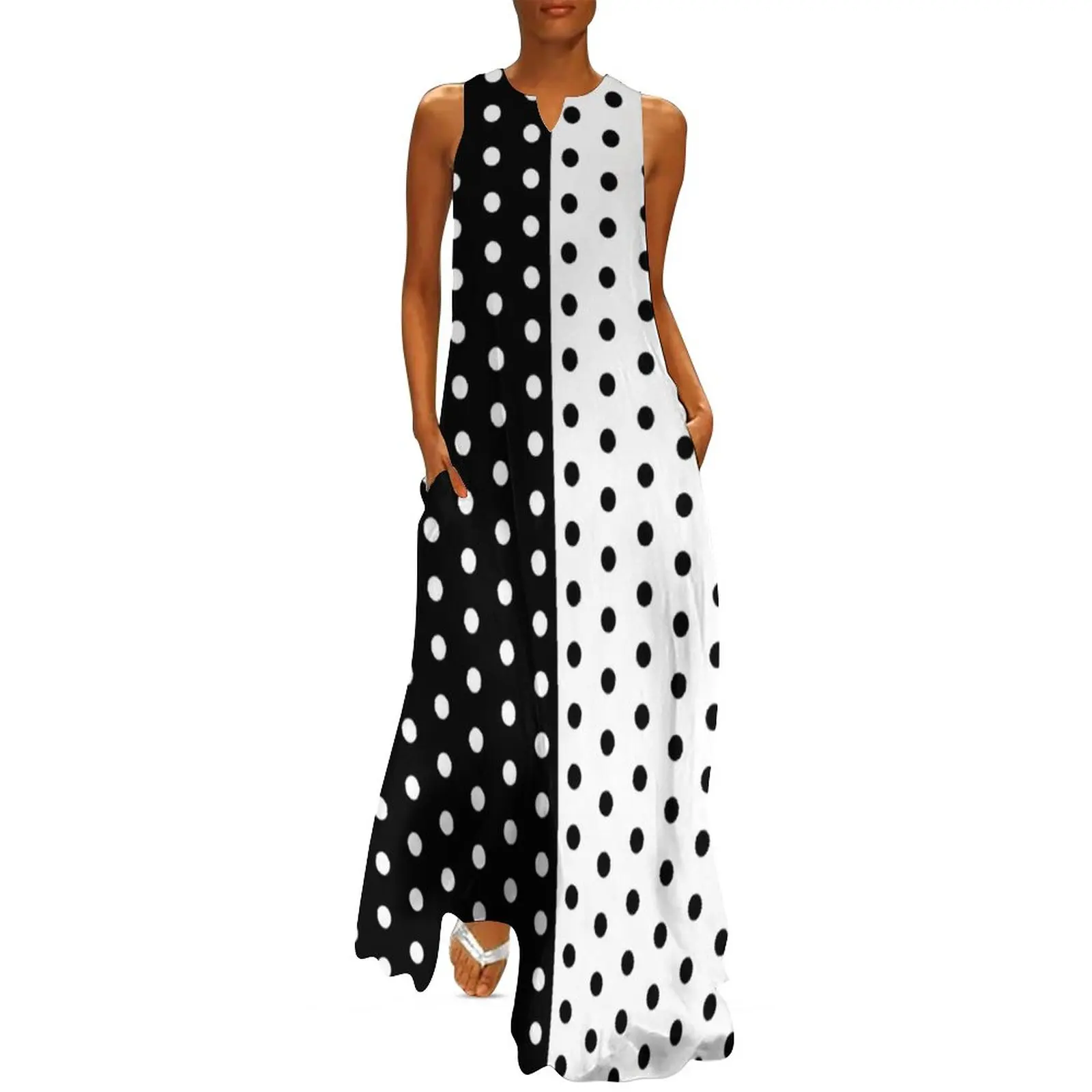 Retro Dwukolorowa Sukienka Wio – Boho Summer Beach Maxi Dress recenzja i cena